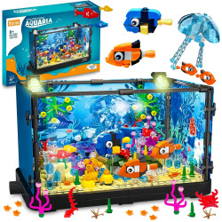 KLOCKI AKWARIUM Z RYBAMI +...