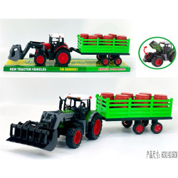 TRAKTOR Z ŁYŻKĄ I BECZKAMI